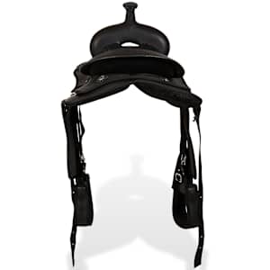 Westernové sedlo pro koně, set, pravá kůže 12" černé - obrázek 6