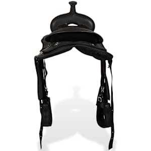 Westernové sedlo pro koně, set, pravá kůže 13" černé - obrázek 6