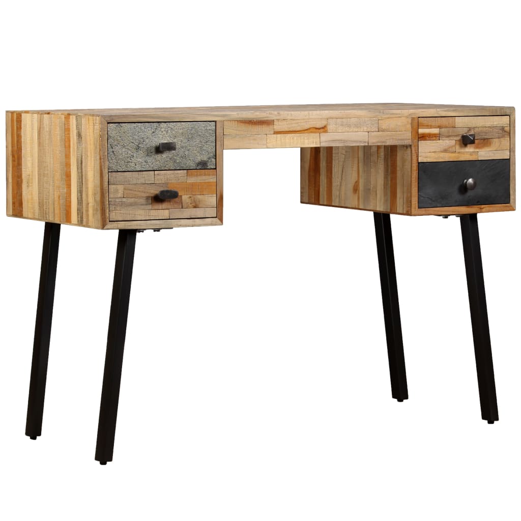  Písací stôl z masívneho recyklovaného dreva, 110x50x76 cm