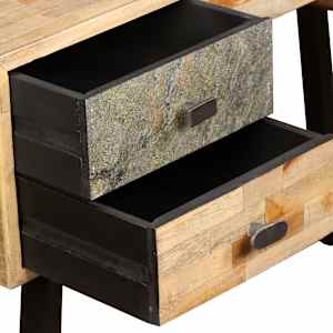 Psací stůl masivní recyklovaný teak 110 x 50 x 76 cm - obrázek 6