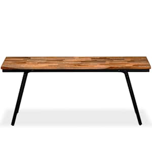 vidaXL Πάγκος 110 x 35 x 45 εκ. από Ανακυκλωμένο Ξύλο Teak και Ατσάλι