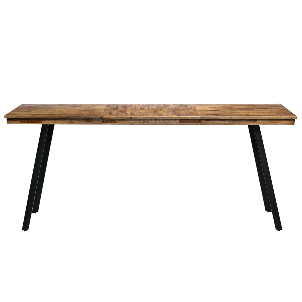 

vidaXL Eettafel 180x90x76 cm gerecycled teakhout en staal