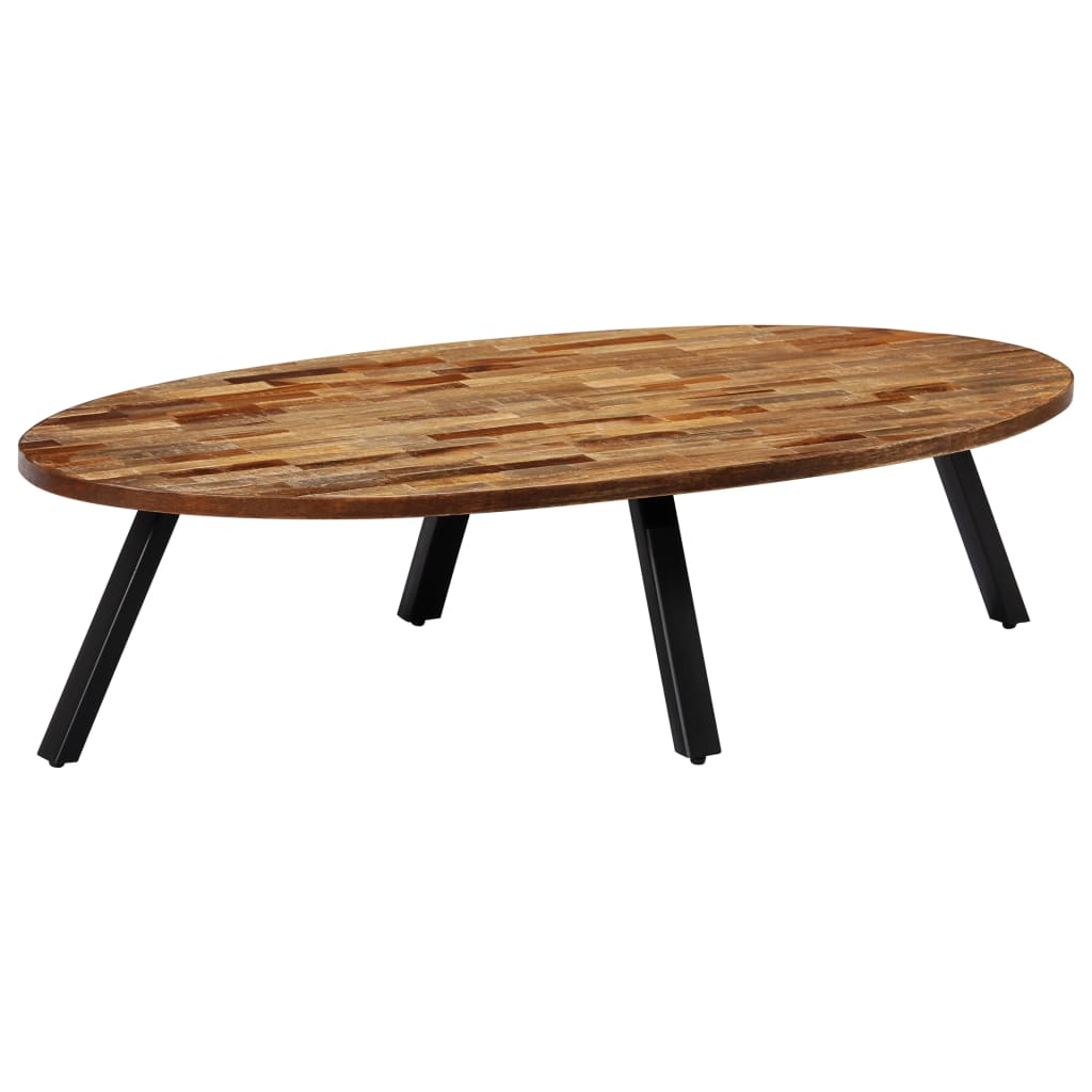 vidaXL Couchtisch Recyceltes Massivholz Teak Oval 120x60x30 cm