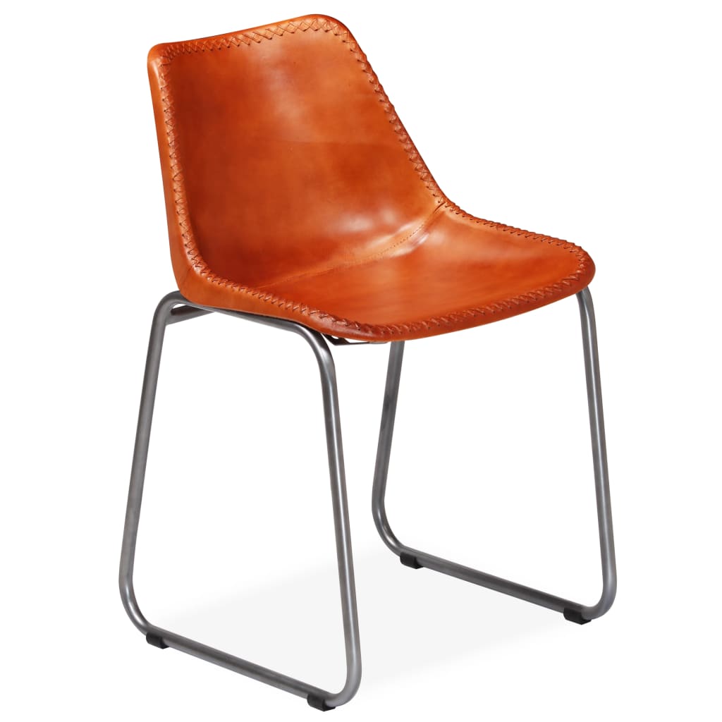 

vidaXL Eetkamerstoelen 2 st echt leer bruin