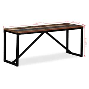 Lavice masivní recyklované dřevo 110 x 35 x 45 cm - obrázek 7