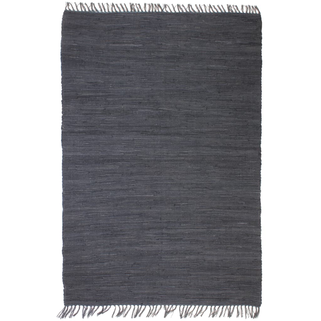 Handgewebter Chindi-Teppich Baumwolle 160x230 cm Anthrazit