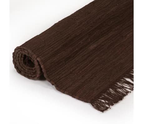 vidaXL Hand-woven Chindi Rug Cotton 160x230 cm Brown