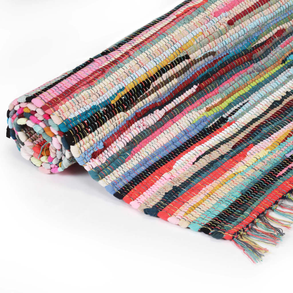 

vidaXL Vloerkleed Chindi handgeweven 160x230 cm katoen meerkleurig