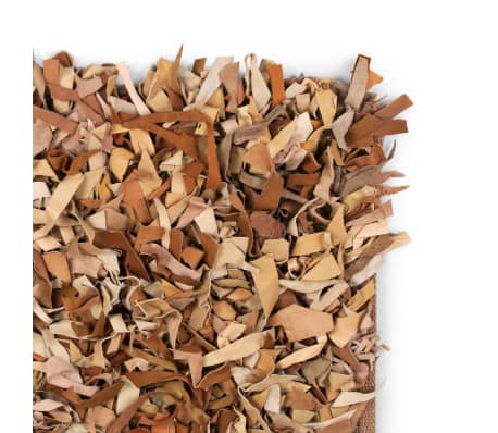 vidaXL Shaggy tipo kilimėlis, natūrali oda, 160x230 cm, gelsvai rudas