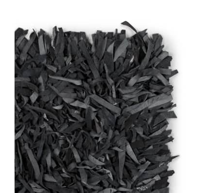 vidaXL Shaggy tipo kilimėlis, natūrali oda, 80x160 cm, pilkas