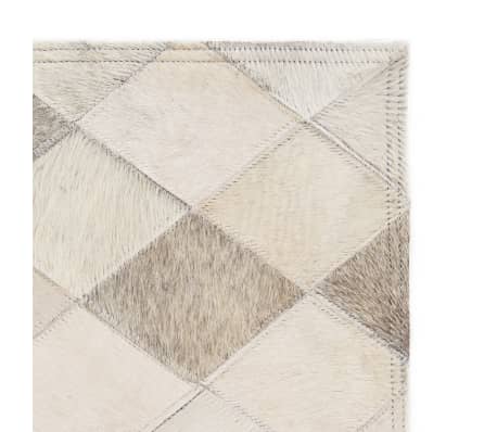 vidaXL Covor piele naturală, mozaic, 160x230 cm Romburi Gri