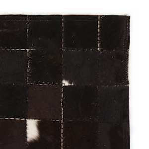 vidaXL Rug Genuine Leather Patchwork 160x230 cm Square Black/White