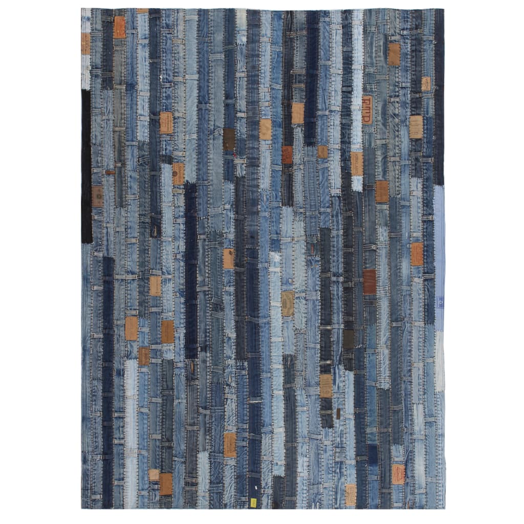 vidaXL Tilkkumatto farkkujen vyötärönauhoista 80×150 cm denim sininen