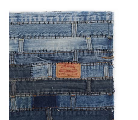 vidaXL Rug Jeans Waistband Patchwork 160x230 cm Denim Blue