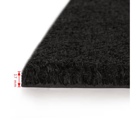 vidaXL Doormat Coir 17 mm 100x100 cm Black
