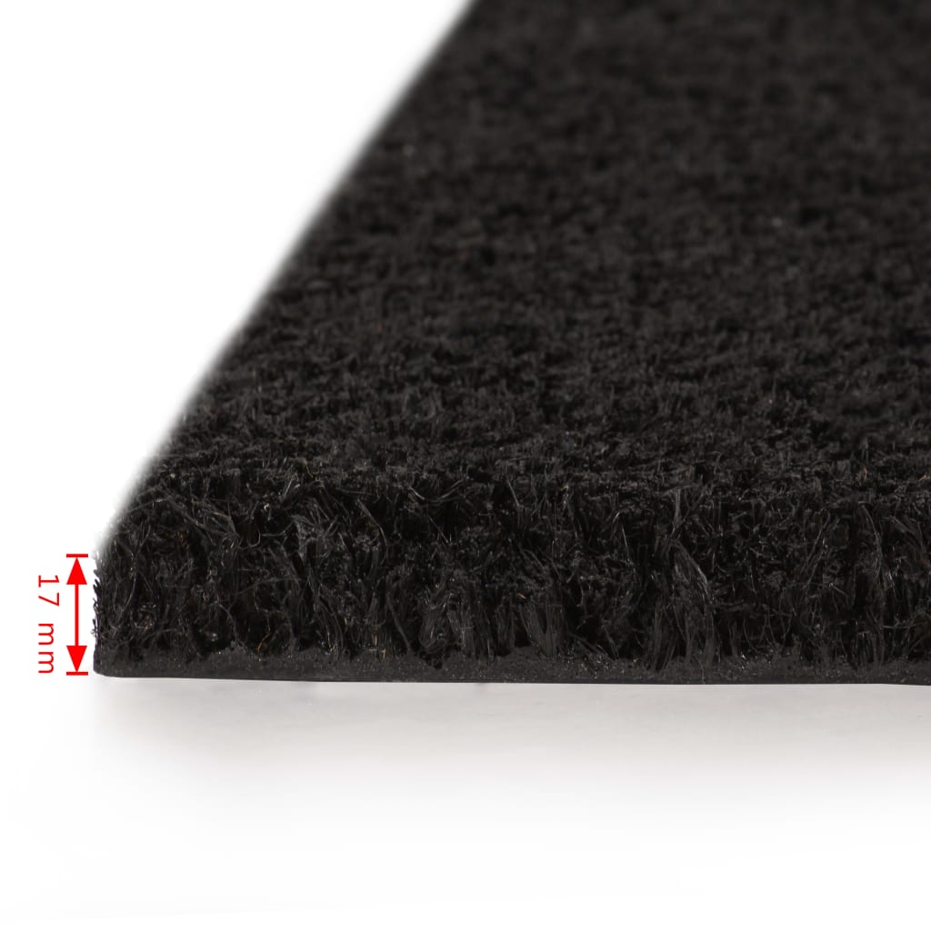 vidaXL Doormat Coir 17 mm 100x200 cm Black