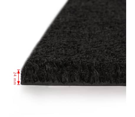 vidaXL Doormats 2 pcs Coir 24 mm 50x80 cm Black