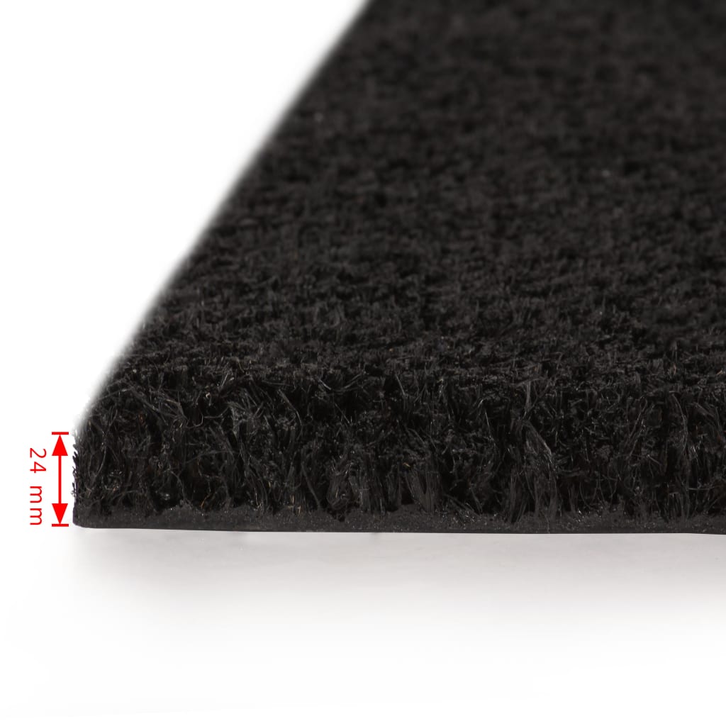 vidaXL Felpudo de fibra de coco negro 24 mm 80x100 cm