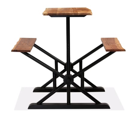 vidaXL Barový stůl s lavicemi masivní akáciové dřevo 120 x 50 x 107 cm