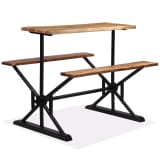 vidaXL Table de bar avec bancs Bois massif d'acacia 120 x 50 x 107 cm
