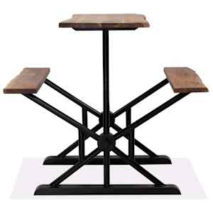 vidaXL Baro stalas su suoliukais, 120x50x107cm, akacijos med. masyvas