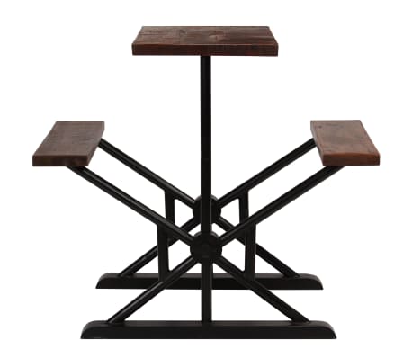 vidaXL Baro stalas su suoliukais, 80x50x107cm, perdirbt. med. masyvas