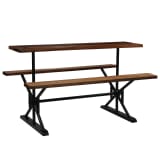 vidaXL Table de bar et bancs Bois de massif récupération 180x50x107 cm