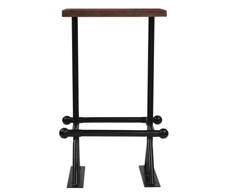vidaXL Tavolino da Bar Massello di Recupero Marrone Scuro 60x60x107 cm