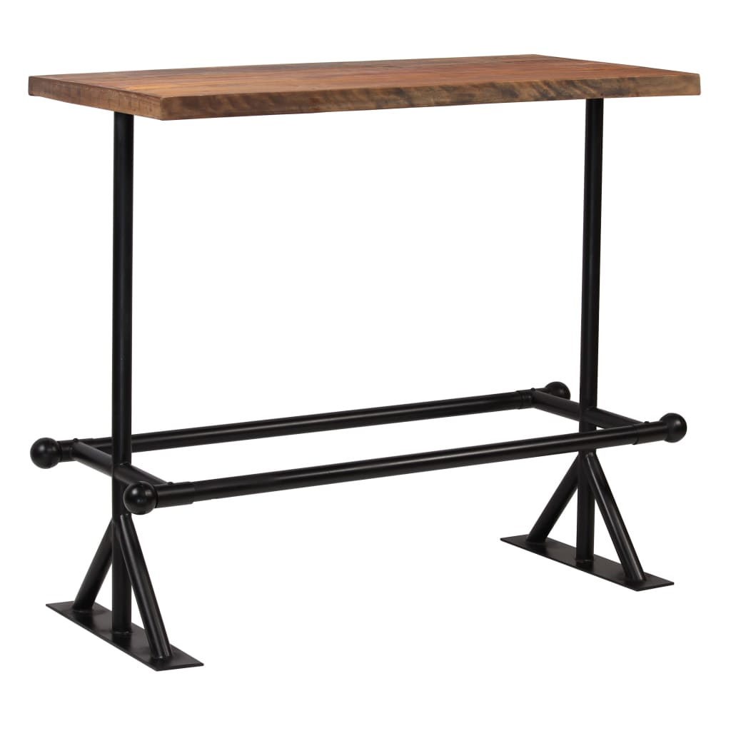 Barski stol masivno obnovljeno drvo tamnosmeđi 120x60x107 cm