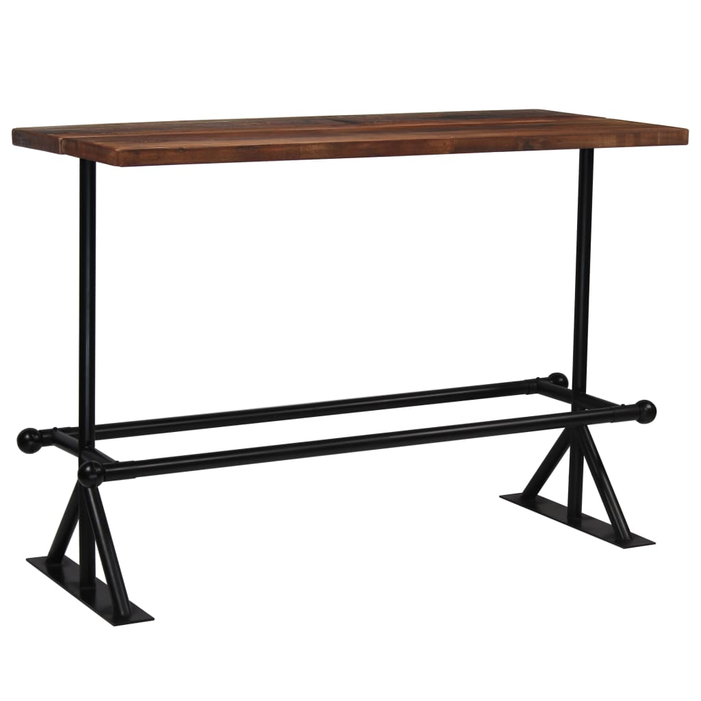 Image of vidaXL Bar Table Solid Reclaimed Wood Dark Brown 150x70x107 cm
