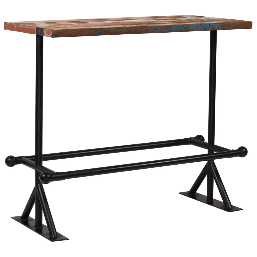Image of vidaXL Bar Table Solid Reclaimed Wood Multicolour 120x60x107 cm