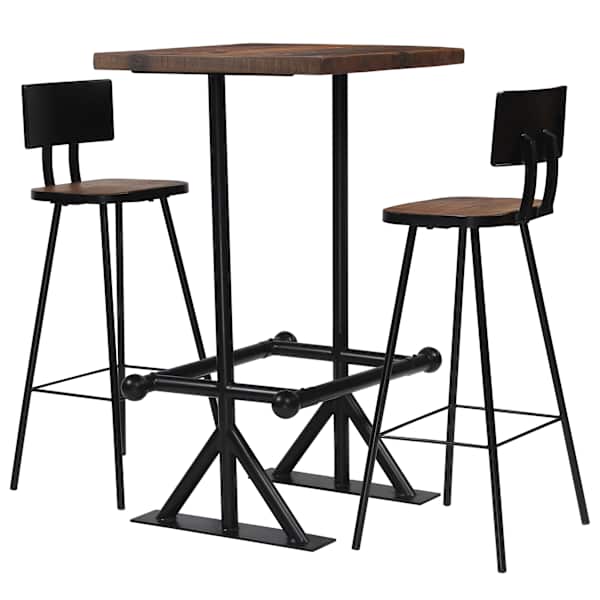 vidaXL baarikomplekt, 3 osa, taastatud puit