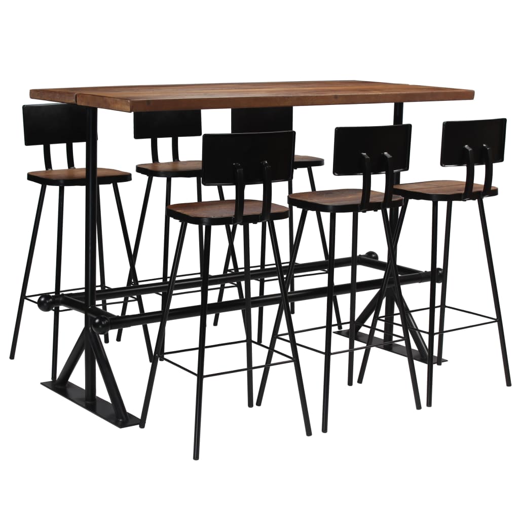 vidaXL Set mobilier de bar, 7 piese, lemn masiv reciclat vidaXL imagine noua 2022