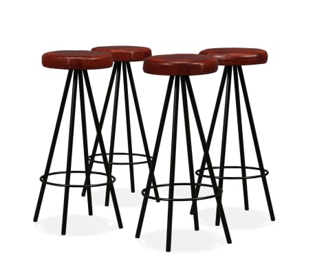 vidaXL 2X Sgabelli da Bar in Vera Pelle Marrone Sedie Alte Cucina Collazione