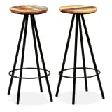vidaXL Bar Stools 2 pcs Solid Reclaimed Wood and Steel