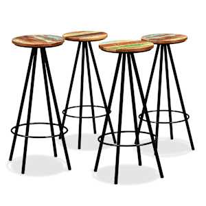 Barski stolčki 4 kosi trden predelan les