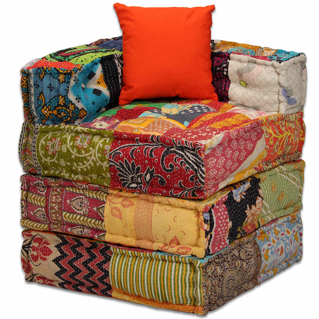 Pouf Modulare A 2 Posti In Tessuto Patchwork VidaXL 17 width=274