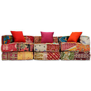 3místný modulární pouf patchwork textil - obrázek 5
