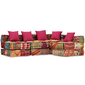 4místný modulární pouf patchwork textil - obrázek 1