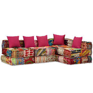 4místný modulární pouf patchwork textil - obrázek 18