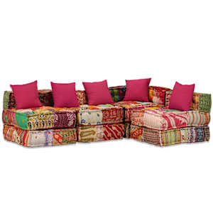 4místný modulární pouf patchwork textil - obrázek 20