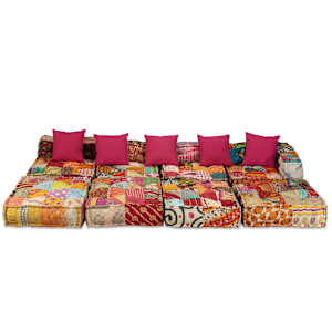 4místný modulární pouf patchwork textil - obrázek 3