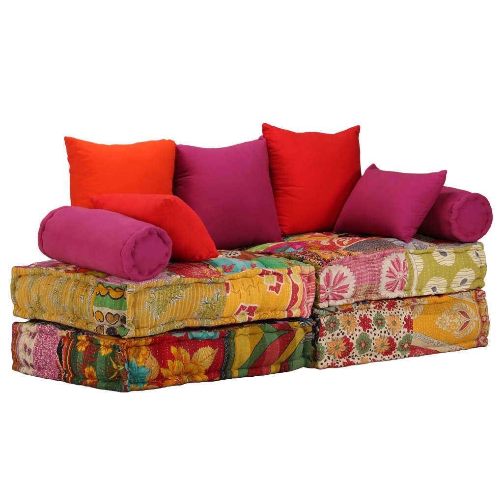 2místný modulární pouf patchwork textil