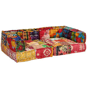 2místný modulární pouf patchwork textil - obrázek 4