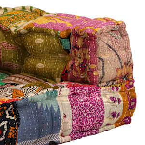 2místný modulární pouf patchwork textil - obrázek 7