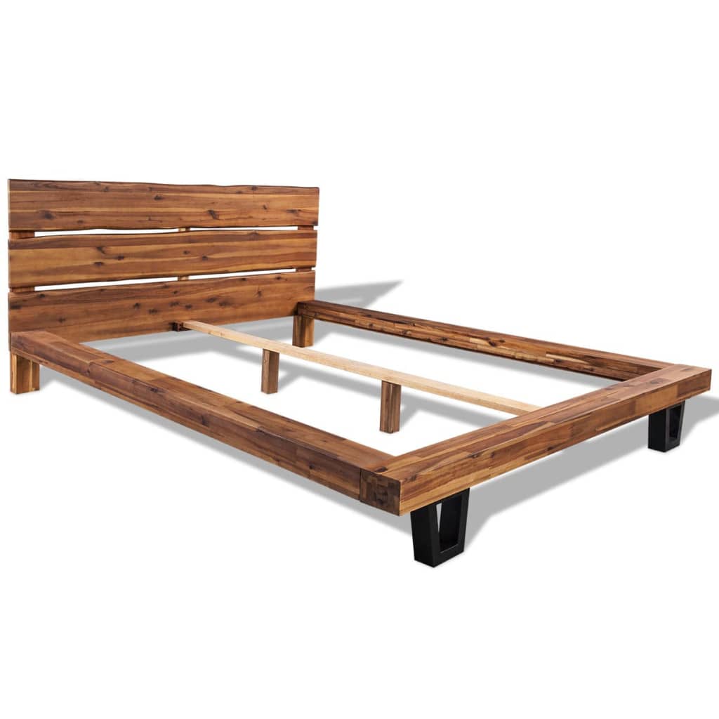 

vidaXL Bed met matras massief acaciahout 140x200 cm