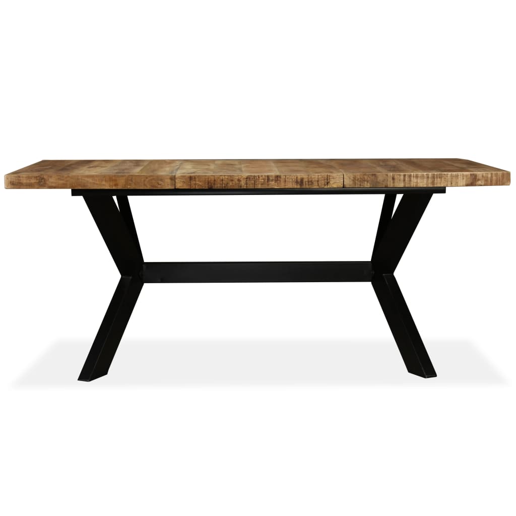 

vidaXL Eettafel 180 cm massief mangohout en stalen kruis