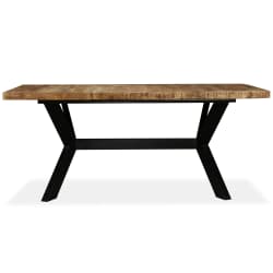 vidaXL Dining Table Solid Mango Wood and Steel Cross 180 cm