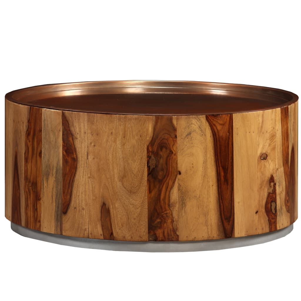 vidaXL Măsuță de cafea, lemn masiv de palisandru și oțel, 68 cm vidaXL
