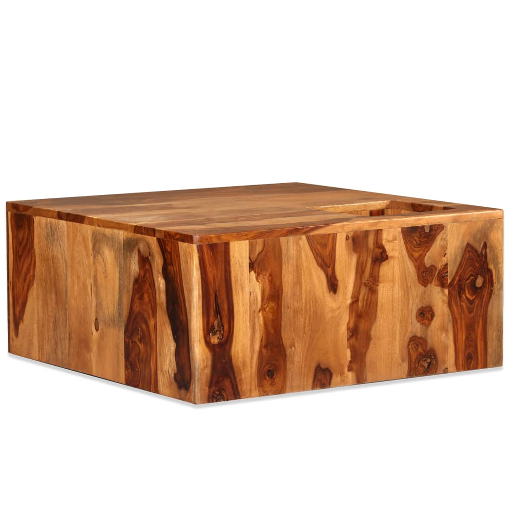 vidaXL Măsuță de cafea, lemn masiv de sheesham, 70 x 70 x 30 cm vidaXL
